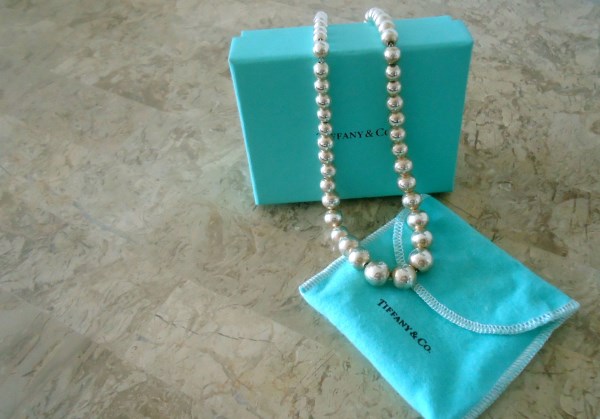 tiffany and co silver pearl necklace